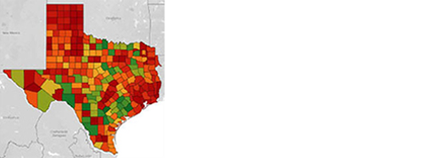 Map of Texas - Granular HIP Climate Threat Resilience Ratings