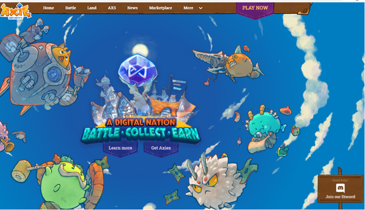 Axie Infinity home page
