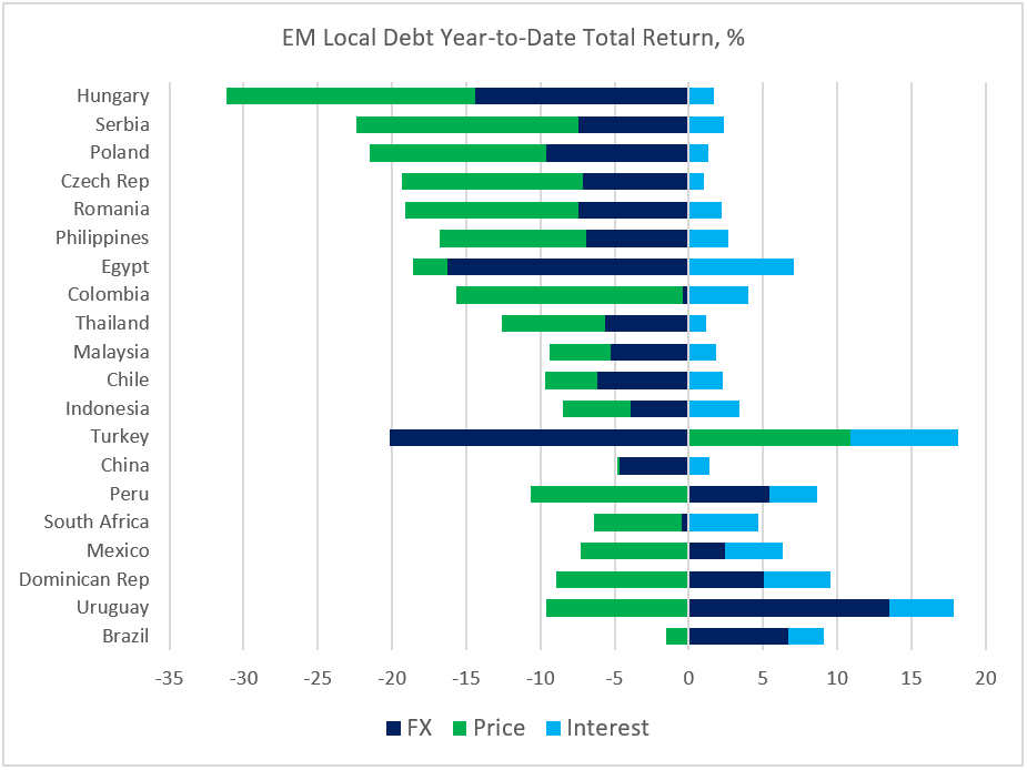 Chart at a Glance: EM Local Debt Performance – Not A Monolith