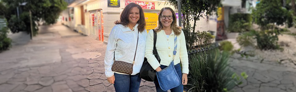 Patricia Gonzalez and Ola El-Shawarby, pictured here, from VanEck's Emerging Markets Equity team traveled to Mexico for a conference and to meet with local companies.