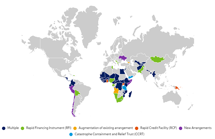 Paesi che attualmente ricevono assistenza dall'Fmi e beneficiano di piani di riduzione del servizio del debito
