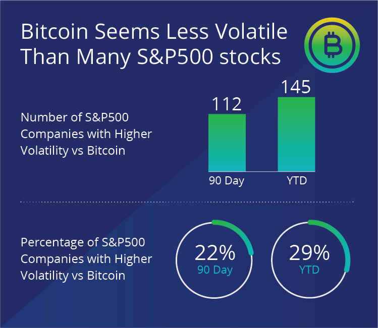Der Bitcoin scheint weniger volatil zu sein als viele S&P500-Aktien